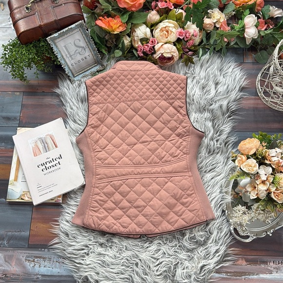 Love Tree Quilted Pink Vest with Gold Accents - Picture 9 of 13